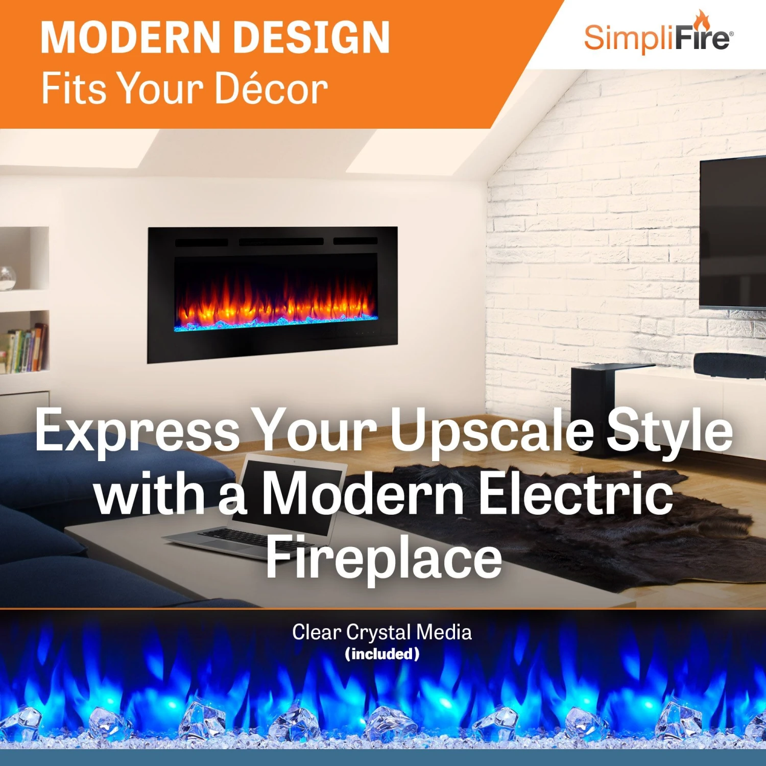 SimpliFire 48-in Allusion Wall Mount Electric Fireplace 4 SimpliFire 48-in Allusion Wall Mount Electric Fireplace - Image 4