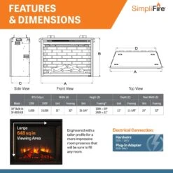 SimpliFire 30-In Built-In Electric Fireplace -electric fireplace Store SimpliFire BUILT IN BuiltIn30 ALT 5
