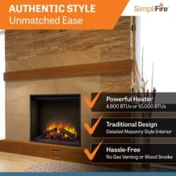 SimpliFire 36-In Built-In Electric Fireplace - SF-BI36-EB -electric fireplace Store SimpliFire BUILT IN BuiltIn36 ALT 2