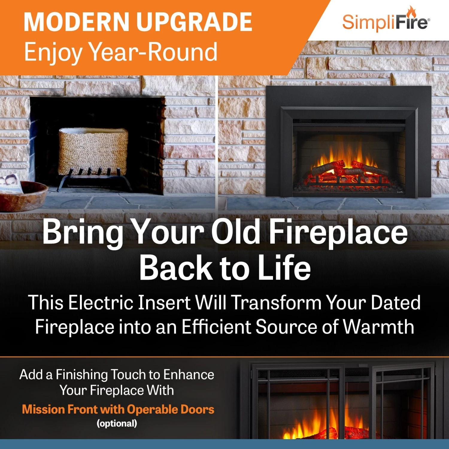 SimpliFire 30-In Electric Fireplace Insert 3 SimpliFire 30-In Electric Fireplace Insert - Image 3