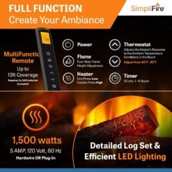 SimpliFire 35-In Electric Fireplace Insert -electric fireplace Store SimpliFire E INSERTS Insert35 ALT 3 7eef1904 61dd 4762 a0b6 2ce4e1ab7153