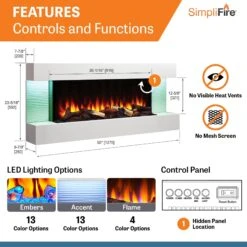 SimpliFire Format Floating Mantel Wall Mount Electric Fireplace -electric fireplace Store SimpliFire FORMAT Format50 ALT 4