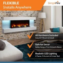 SimpliFire Format Floating Mantel Wall Mount Electric Fireplace -electric fireplace Store SimpliFire FORMAT Format60 ALT 2