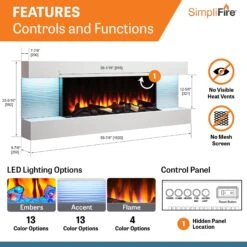 SimpliFire Format Floating Mantel Wall Mount Electric Fireplace -electric fireplace Store SimpliFire FORMAT Format60 ALT 4