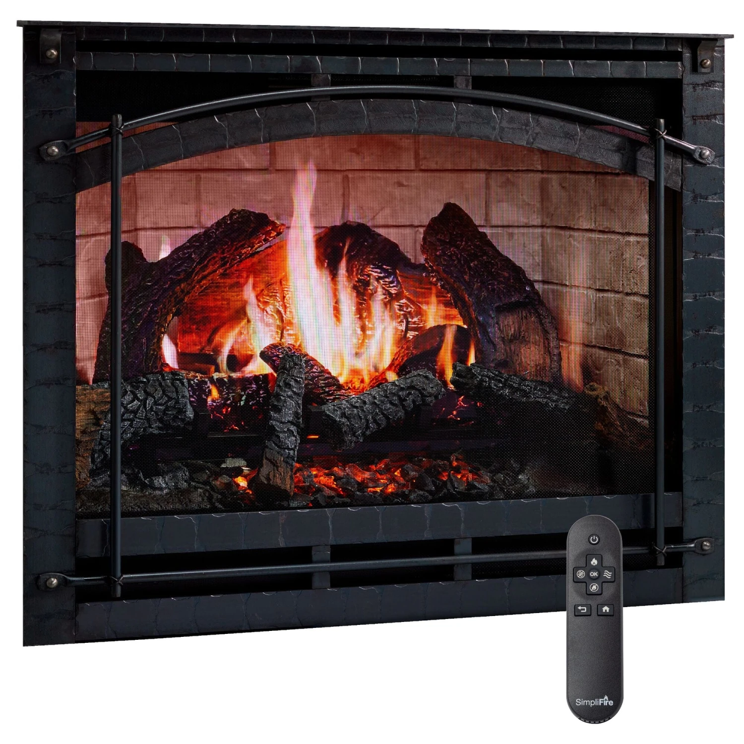 SimpliFire Inception 36-in Electric Fireplace With Chateau Forge Decorative Front 3 SimpliFire Inception 36-in Electric Fireplace With Chateau Forge Decorative Front - Image 3