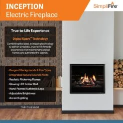 SimpliFire Inception 36" Electric Fireplace With Folio Decorative Front 13 SimpliFire Inception 36" Electric Fireplace With Folio Decorative Front -electric fireplace Store SimpliFire INCEPTION Folio front Alt1
