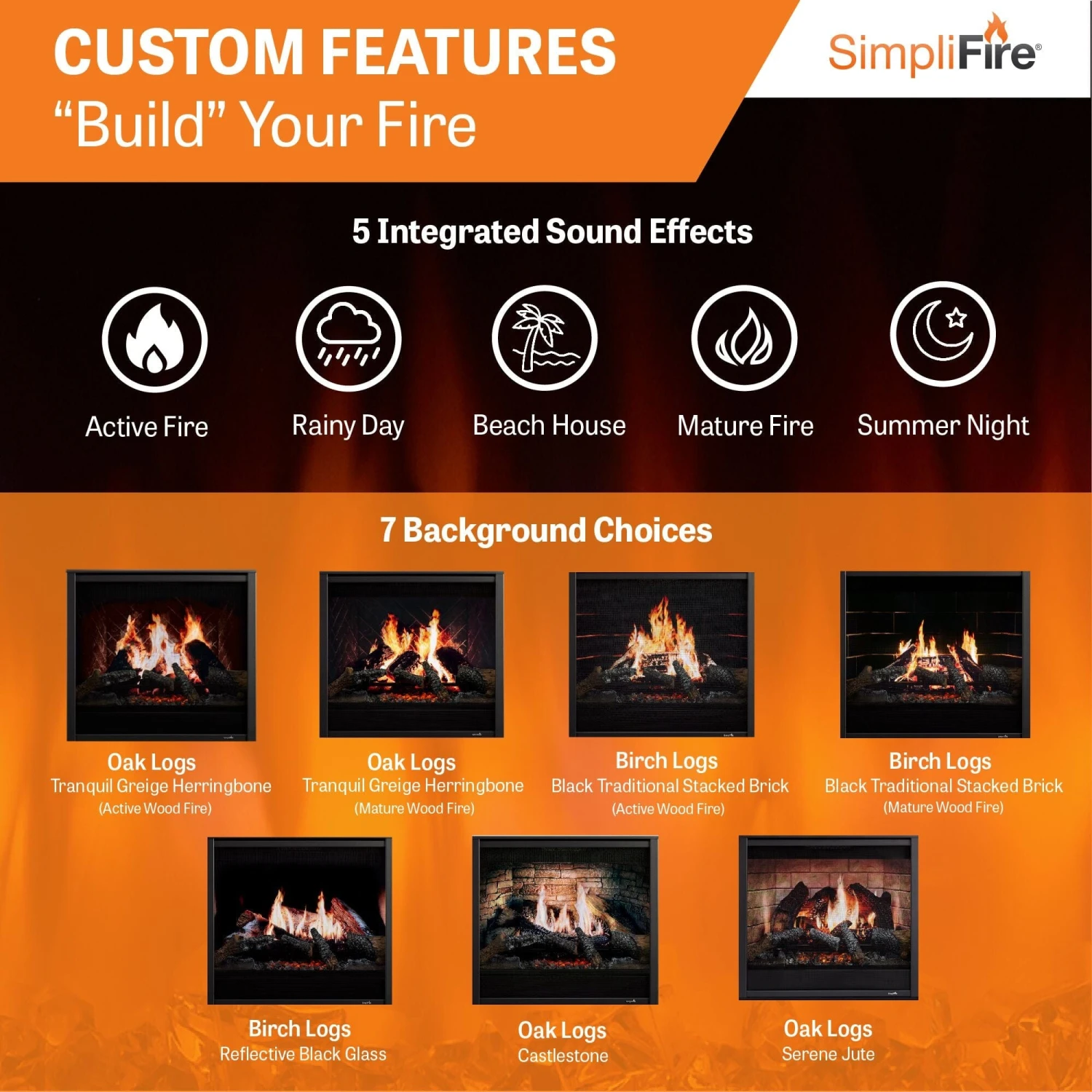 SimpliFire Inception 36-in Electric Fireplace With Chateau Forge Decorative Front 5 SimpliFire Inception 36-in Electric Fireplace With Chateau Forge Decorative Front - Image 5