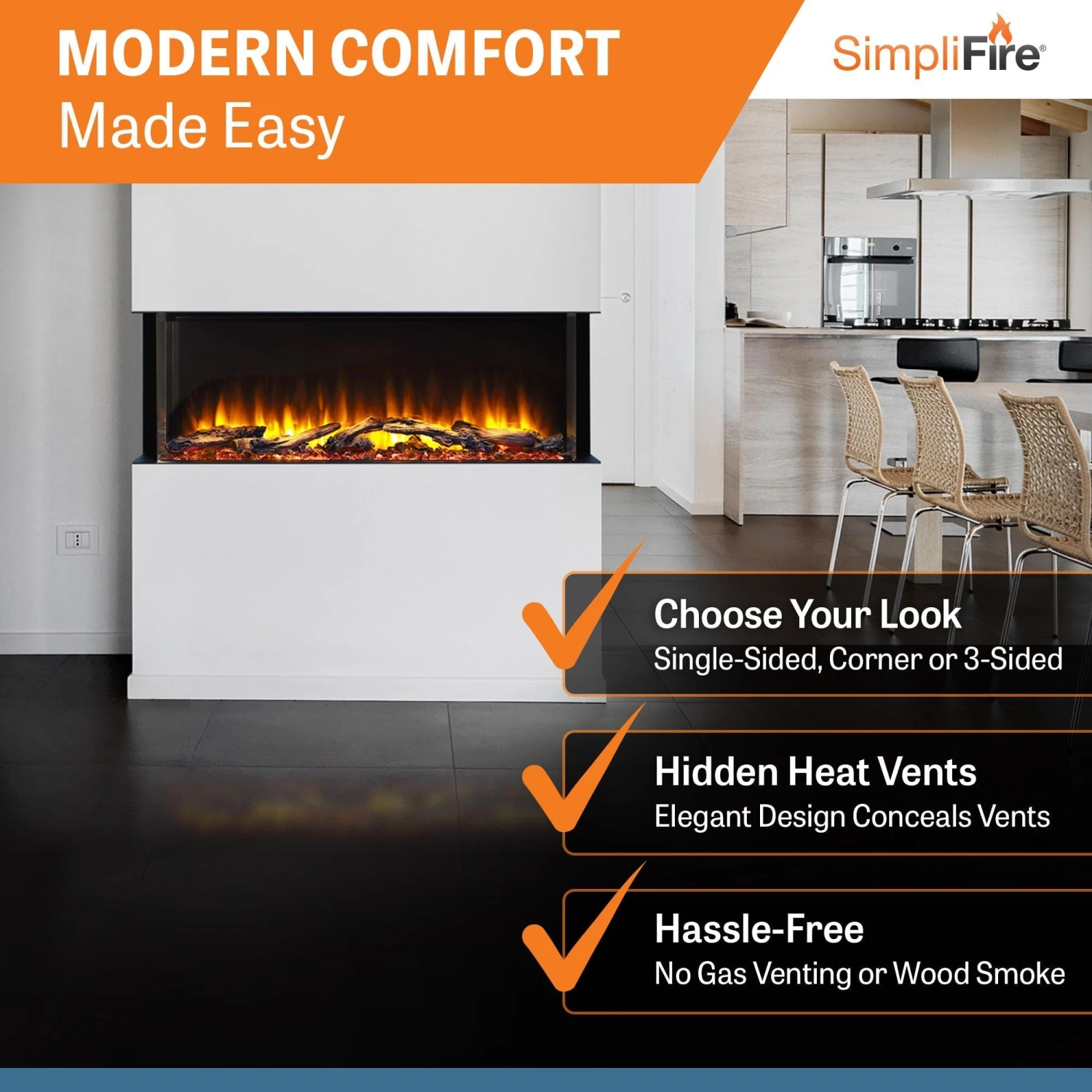 SimpliFire 43-In Scion Trinity Linear Electric Fireplace 4 SimpliFire 43-In Scion Trinity Linear Electric Fireplace - Image 4