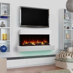 SimpliFire Format Floating Mantel Wall Mount Electric Fireplace -electric fireplace Store Simplifire Format SF FORMAT43 Living Room 1