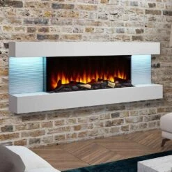 SimpliFire Format Floating Mantel Wall Mount Electric Fireplace -electric fireplace Store Simplifire Format SF FORMAT60 Living Room Cropped