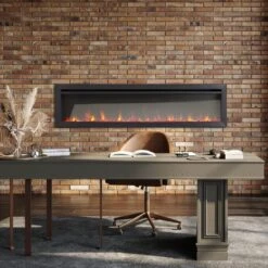 SimpliFire 72-in Allusion Slim Linear Electric Fireplace -electric fireplace Store Simplire Allusion 72 In Lifestyle 2