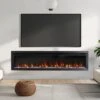 SimpliFire 72-in Allusion Slim Linear Electric Fireplace -electric fireplace Store Simplire Allusion 72 In Lifestyle Close Crop