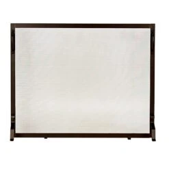 Single Panel Fireplace Screen Bronze Wrought Iron S129B