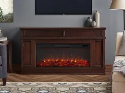 Torrey Infrared Electric Fireplace TV Stand In Dark Walnut