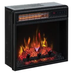 ClassicFlame 18-In SpectraFire Infrared Electric Fireplace Insert -electric fireplace Store Twin Star 18II332FGL Black Ember Bed Multi Flame Right Tilt Top View