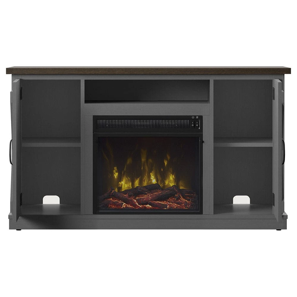 Killian Electric Fireplace TV Stand In Huron Gray 8 Killian Electric Fireplace TV Stand In Huron Gray - Image 8