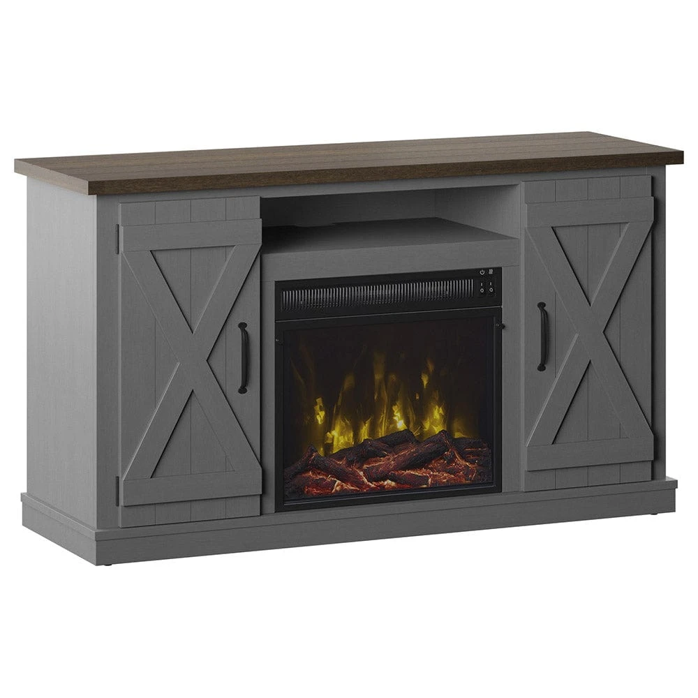 Killian Electric Fireplace TV Stand In Huron Gray 6 Killian Electric Fireplace TV Stand In Huron Gray - Image 6