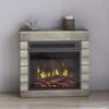 Harlan Electric Fireplace Mantel Package In Valley Pine -electric fireplace Store Twin Star 18WM90571 PI23S Black Orange Ember Bed Yellow Flame Closeup