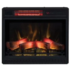 ClassicFlame 23-in 3D Spectrafire Plus Infrared Electric Fireplace Insert -electric fireplace Store Twin Star 23II042FGL Black Ember Bed Glowing Logset Infrared Yellow Flame Front