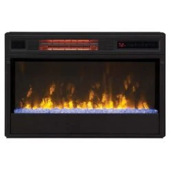 ClassicFlame 26-In 3D SpectraFire Plus Infrared Fireplace Insert W/ Glass -electric fireplace Store Twin Star 26II342FGT Black Blue Glass Ember Bed Yellow Flame Front