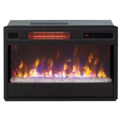 ClassicFlame 26-In 3D SpectraFire Plus Contemporary Insert With Trim 20 ClassicFlame 26-In 3D SpectraFire Plus Contemporary Insert With Trim -electric fireplace Store Twin Star 26II342FGT BBKIT 26 Black Clear Glass Ember Bed Multi Flame Front