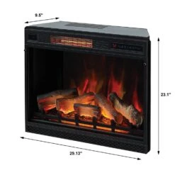 ClassicFlame 28-In 3D SpectraFire Plus Infrared Electric Fireplace Insert -electric fireplace Store Twin Star 28II042FGL Black Dimensions 5f67961c a1e1 4250 9c7f a3bd3a03bc10