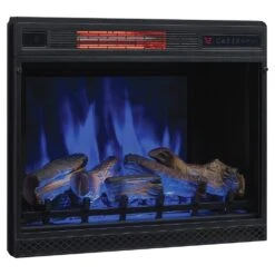 ClassicFlame 28-In 3D SpectraFire Plus Infrared Electric Insert & Trim Kit -electric fireplace Store Twin Star 28II042FGL BBKIT 28 Black 3D Infraded Ember Bed Glowing Logset Blue Flame Right Tilt 8bb7e309 3b1a 4186 9433 dc92b0448195