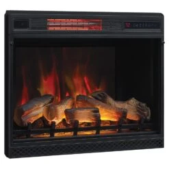 ClassicFlame 28-In 3D SpectraFire Plus Infrared Electric Insert & Trim Kit -electric fireplace Store Twin Star 28II042FGL BBKIT 28 Black 3D Infraded Ember Bed Glowing Logset Multi Flame Right Tilt 9d4bb695 29ad 4448 961e bafd64d4567d