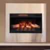 ClassicFlame 32-In 3D Spectrafire Plus Infrared Electric Fireplace Insert -electric fireplace Store Twin Star 32II042FGL Black 3D Infraded Ember Bed Glowing Logset Multi Flame Closeup