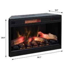 ClassicFlame 32-In 3D Spectrafire Plus Infrared Electric Fireplace Insert 14 ClassicFlame 32-In 3D Spectrafire Plus Infrared Electric Fireplace Insert -electric fireplace Store Twin Star 32II042FGL Black Dimensions