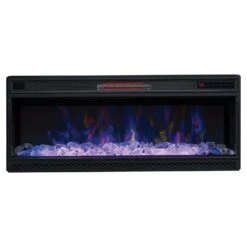 Hutchinson 70-in Electric FireplaceTV Stand In Oak Espresso -electric fireplace Store Twin Star 42II042FGT Black Clear Crystal Multi Flame Front 2 74d3883b e69a 4742 b2ba 3fc191db2819