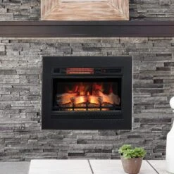 ClassicFlame 26-Inch Electrical Fireplace Flush Mount Conversion Kit 8 ClassicFlame 26-Inch Electrical Fireplace Flush Mount Conversion Kit -electric fireplace Store Twin Star BBKIT 26 Black Logset Yellow Flame Closeup