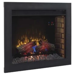 ClassicFlame 28-Inch Electrical Fireplace Flush Mount Conversion Kit -electric fireplace Store Twin Star BBKIT 28 Black Logset Yellow Flame Right Tilt 10575792 f7fa 48dc a559 e59a906921dd
