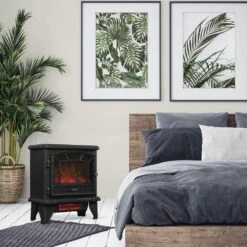 Duraflame 550 Black Infrared Freestanding Electric Fireplace Stove With Remote Control 21 Duraflame 550 Black Infrared Freestanding Electric Fireplace Stove With Remote Control -electric fireplace Store Twin Star DFI 550 22 Black Orange Glowing Orange Flame Bedroom