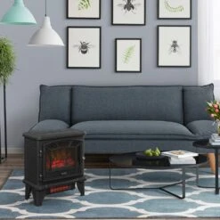 Duraflame 550 Black Infrared Freestanding Electric Fireplace Stove With Remote Control 22 Duraflame 550 Black Infrared Freestanding Electric Fireplace Stove With Remote Control -electric fireplace Store Twin Star DFI 550 22 Black Orange Glowing Orange Flame Livingroom 2