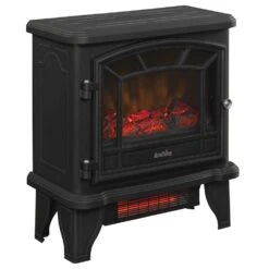 Duraflame 550 Black Infrared Freestanding Electric Fireplace Stove With Remote Control 18 Duraflame 550 Black Infrared Freestanding Electric Fireplace Stove With Remote Control -electric fireplace Store Twin Star DFI 550 22 Black Orange Glowing Orange Flame Right Top Tilt