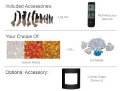 Amantii Zero Clearance Series 24-In Wall, Corner, Or Built In Electric Fireplace - WM-BI-2428-VLR -electric fireplace Store WM BI 2428 VLR BG Accessories