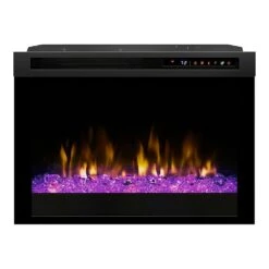 Dimplex Nova 28-In Multi-Fire XHD Contemporary Electric Fireplace Insert -electric fireplace Store XHD28G Embers Purple Straight Silo
