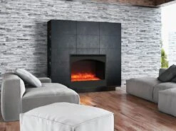 Amantii Zero Clearance Series Arched 31-In Built-In Electric Fireplace - ZECL-31-3228-STL-ARCH