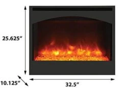 Amantii Zero Clearance Series Arched 31-In Built-In Electric Fireplace - ZECL-31-3228-STL-ARCH -electric fireplace Store ZECL 31 3228 STL CRV LA 7f6d41e3 531e 40f9 b282 9a5c5832a2ca