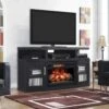 Cantilever Infrared Electric Fireplace TV Stand In Embossed Oak -electric fireplace Store cantilever MZ d08f609b 33e7 4e54 b41d d290cd00e552