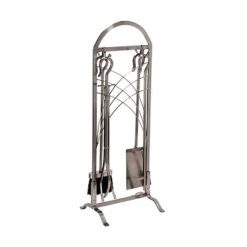 5 Piece Satin Nickel Fireplace Tool Set - 31-inH